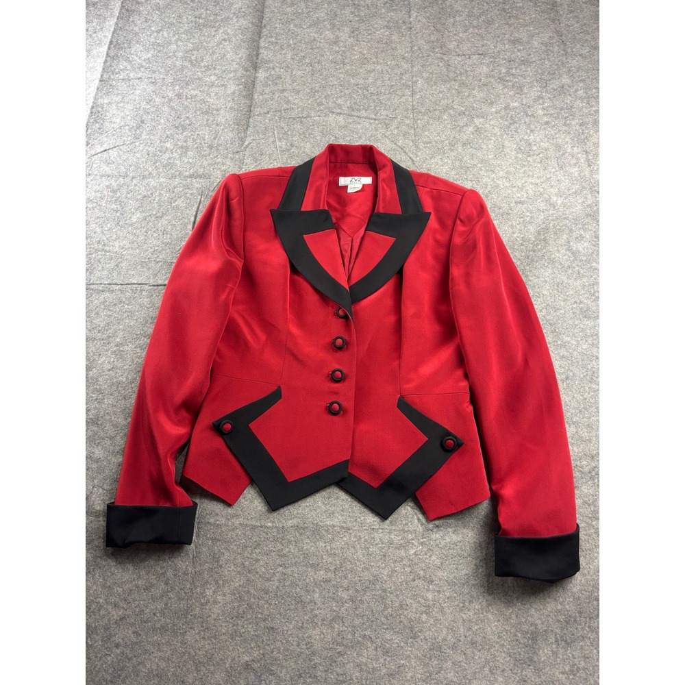 ZV2 by Zelda 100% Silk Blazer Jacket Womens 8 Vampire Devil Wears Prada 90s VTG